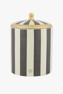 zusss keramieken voorraadpot strepen L zand antraciet