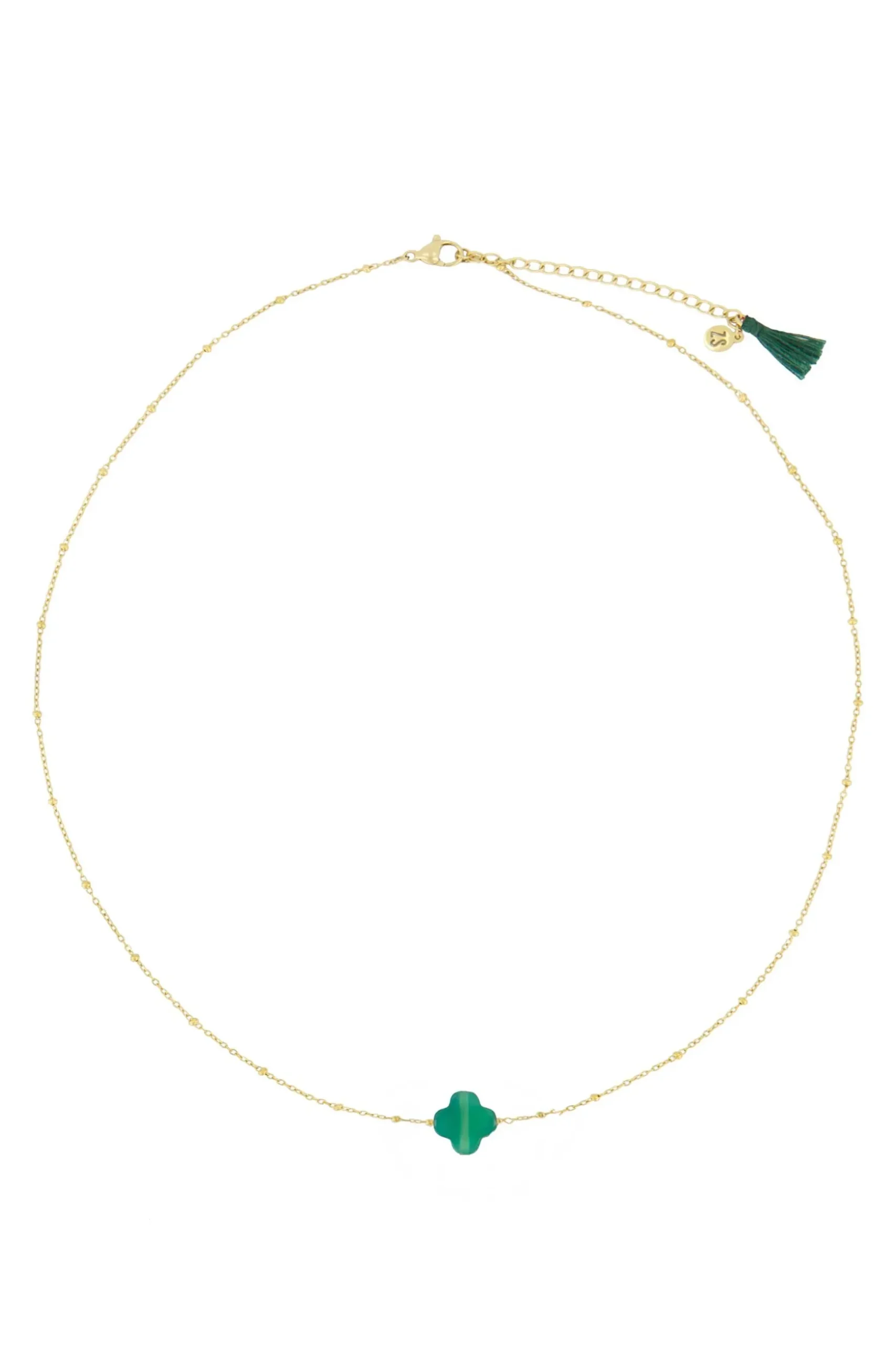 zusss ketting met bloem donkergroen