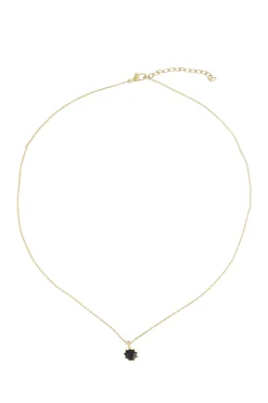 zusss ketting met zwart steentje goud