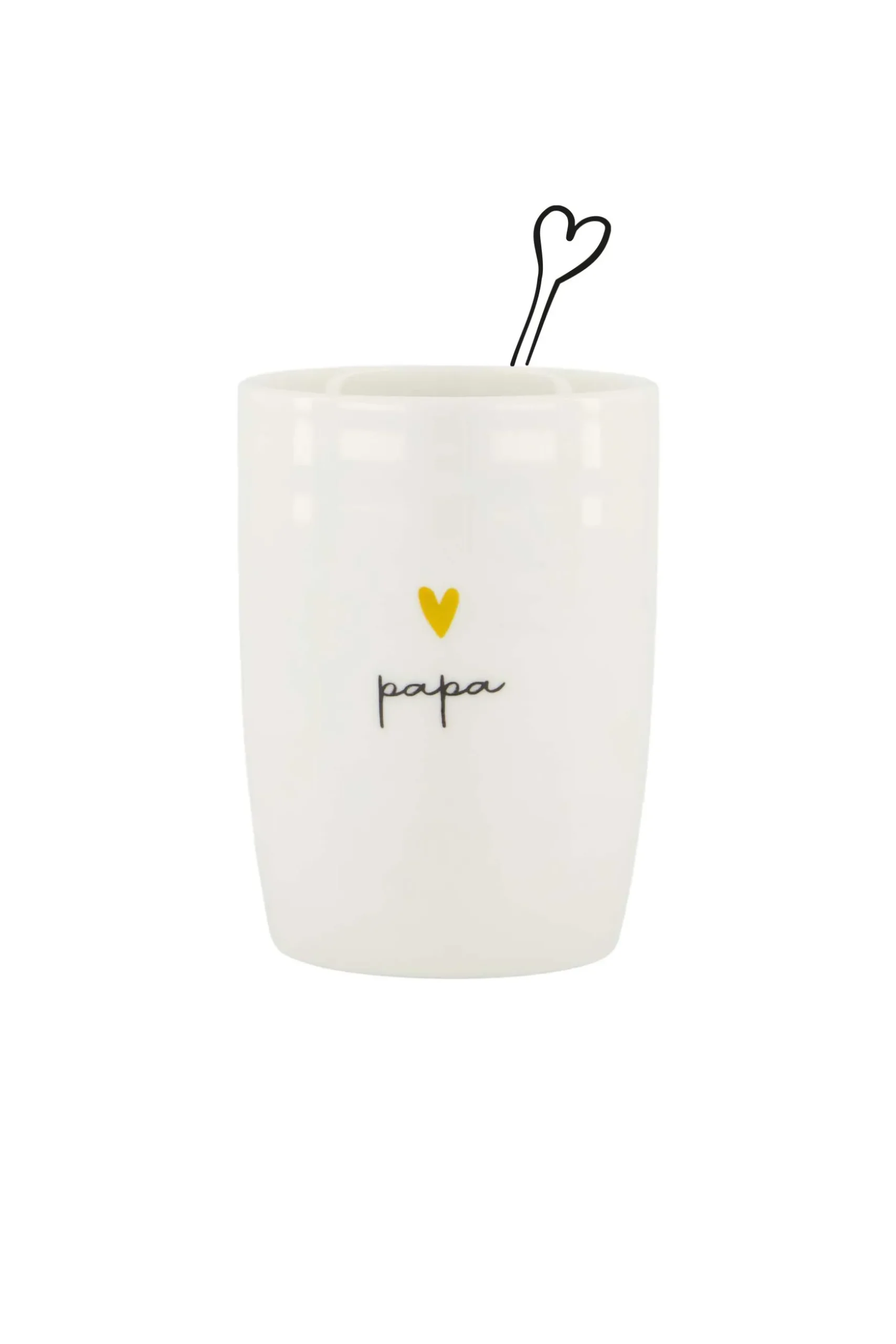 zusss koffiemok goud hartje papa wit