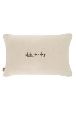 zusss kussen bloemen silhouet borduur 50x30 cm zand