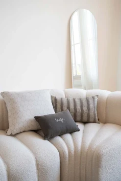 zusss kussen grafisch patroon borduur 50x30cm zand/antracietgrijs