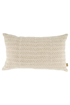 zusss kussen hartjespatroon met borduur 50x30cm linnen/warmgrijs