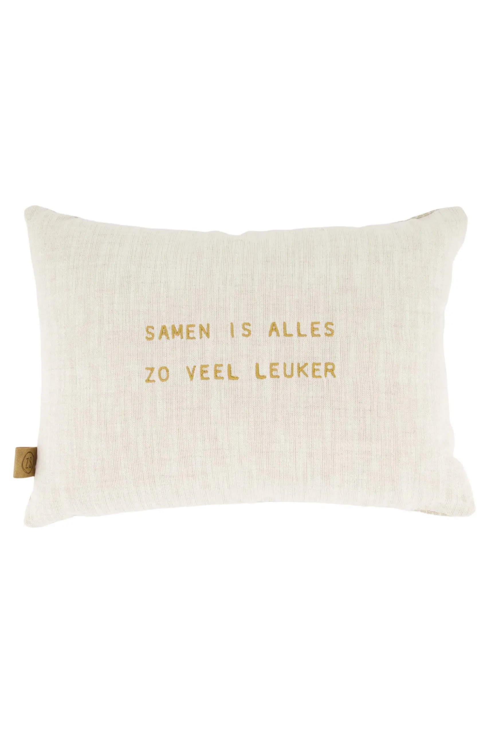 zusss kussen samen is alles leuker hartjes 35x25cm zand/warmgrijs