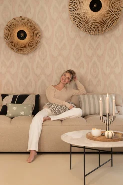 zusss kussen strepen 60x40cm zand/saliegroen