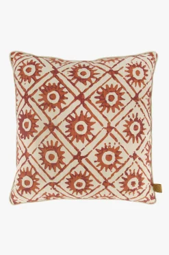 zusss kussen zonnetjesprint 45x45cm peper en zout/brique