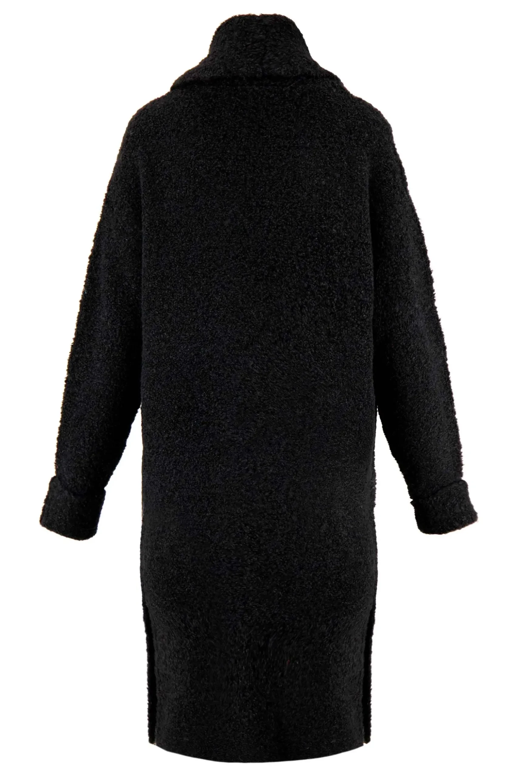 zusss lang boucle vest zwart