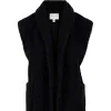 zusss lang teddy gilet met zakken zwart