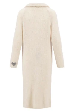 zusss lang vest met reverkraag zand