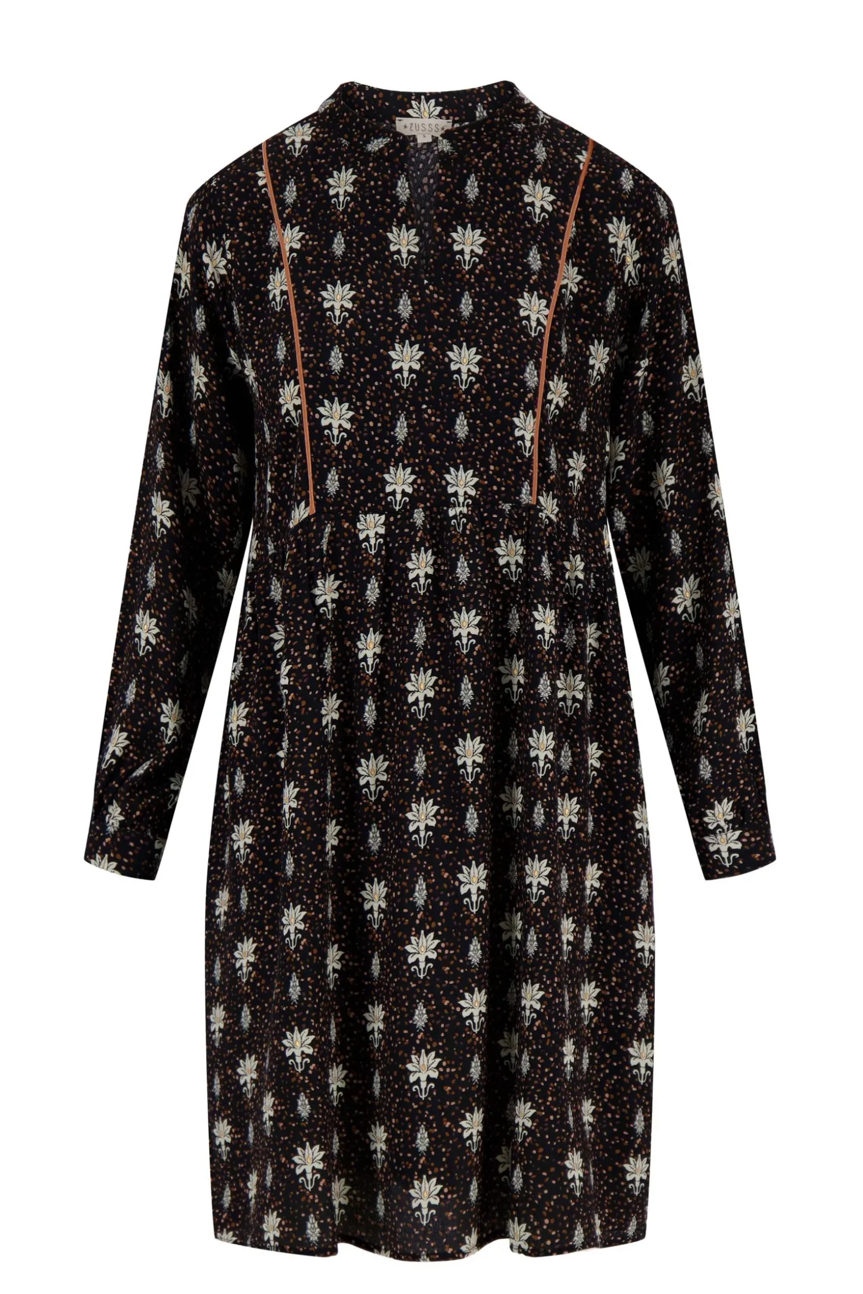 zusss limited jurk met bloemenprint zwart