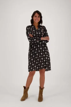zusss limited jurk met bloemenprint zwart