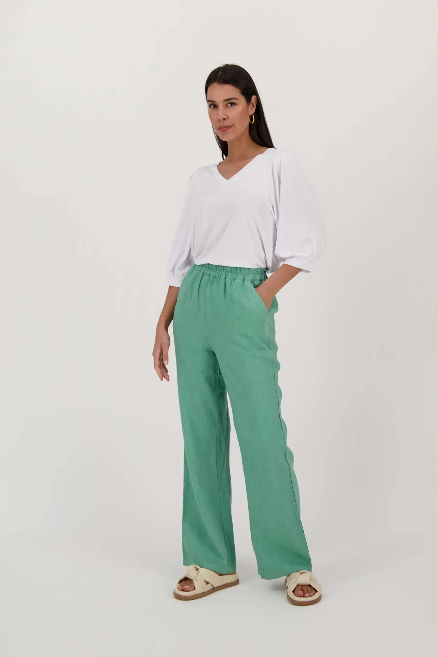 zusss linnen broek groen