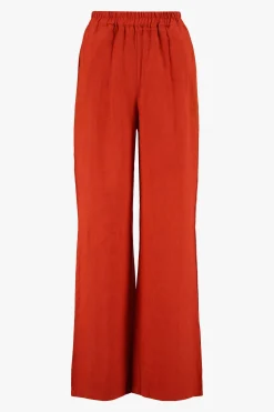 zusss linnen broek koraalrood