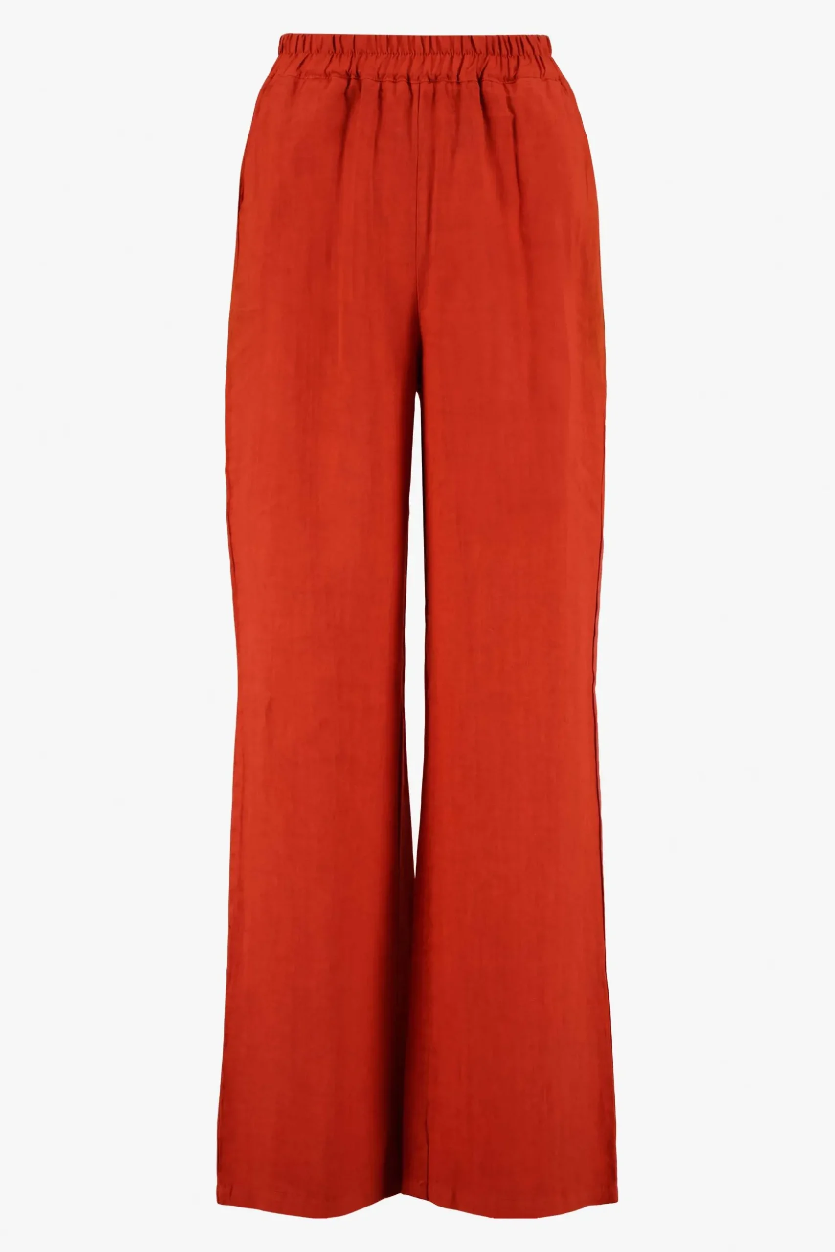 zusss linnen broek koraalrood