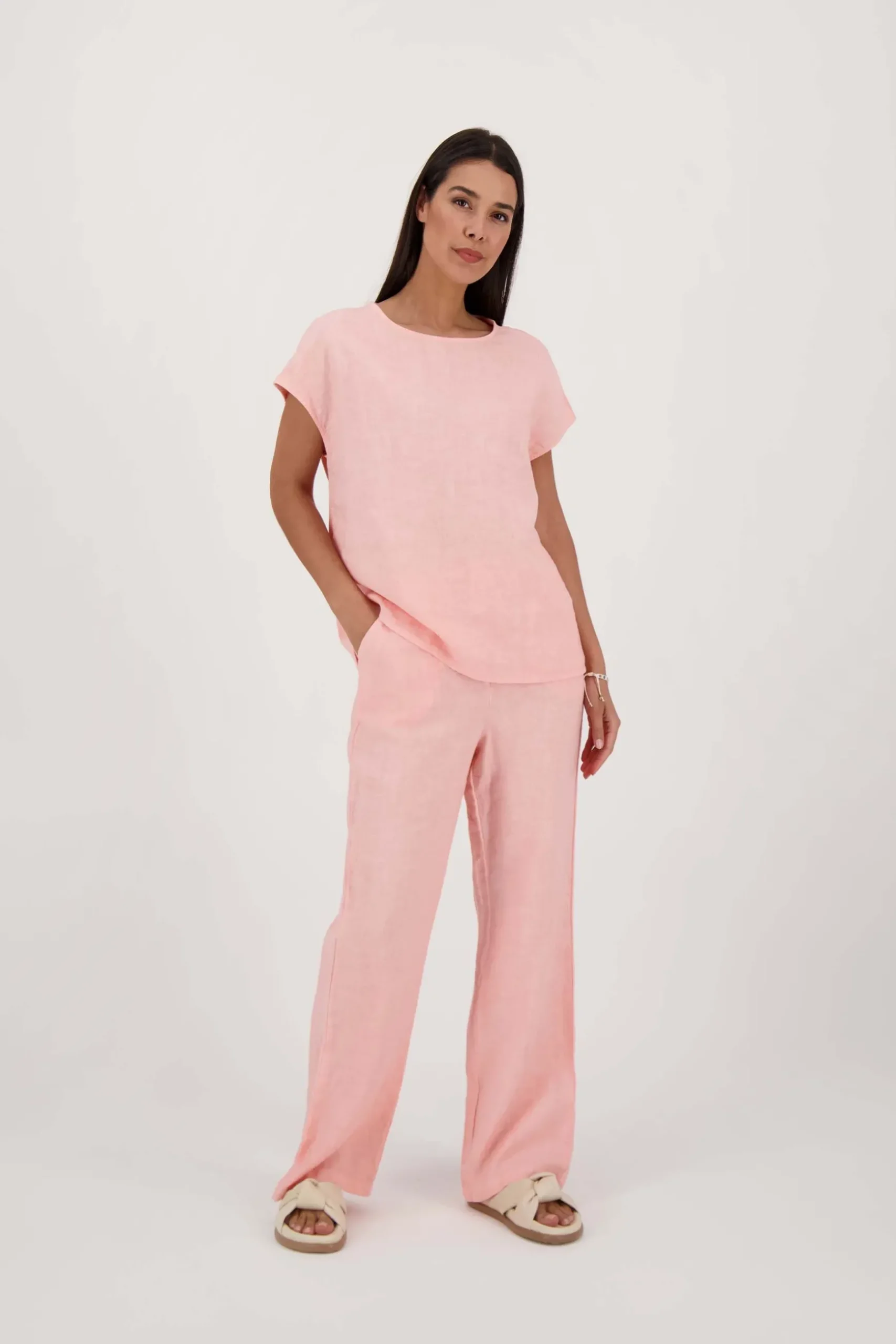zusss linnen broek roze