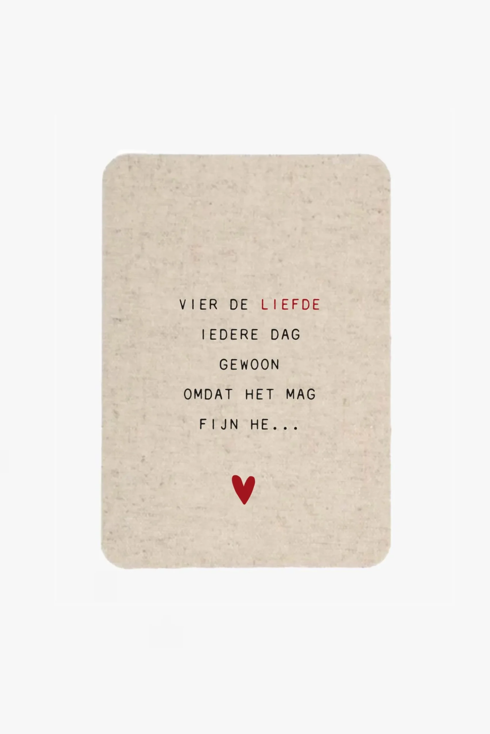 zusss linnen kaart vier de liefde zand