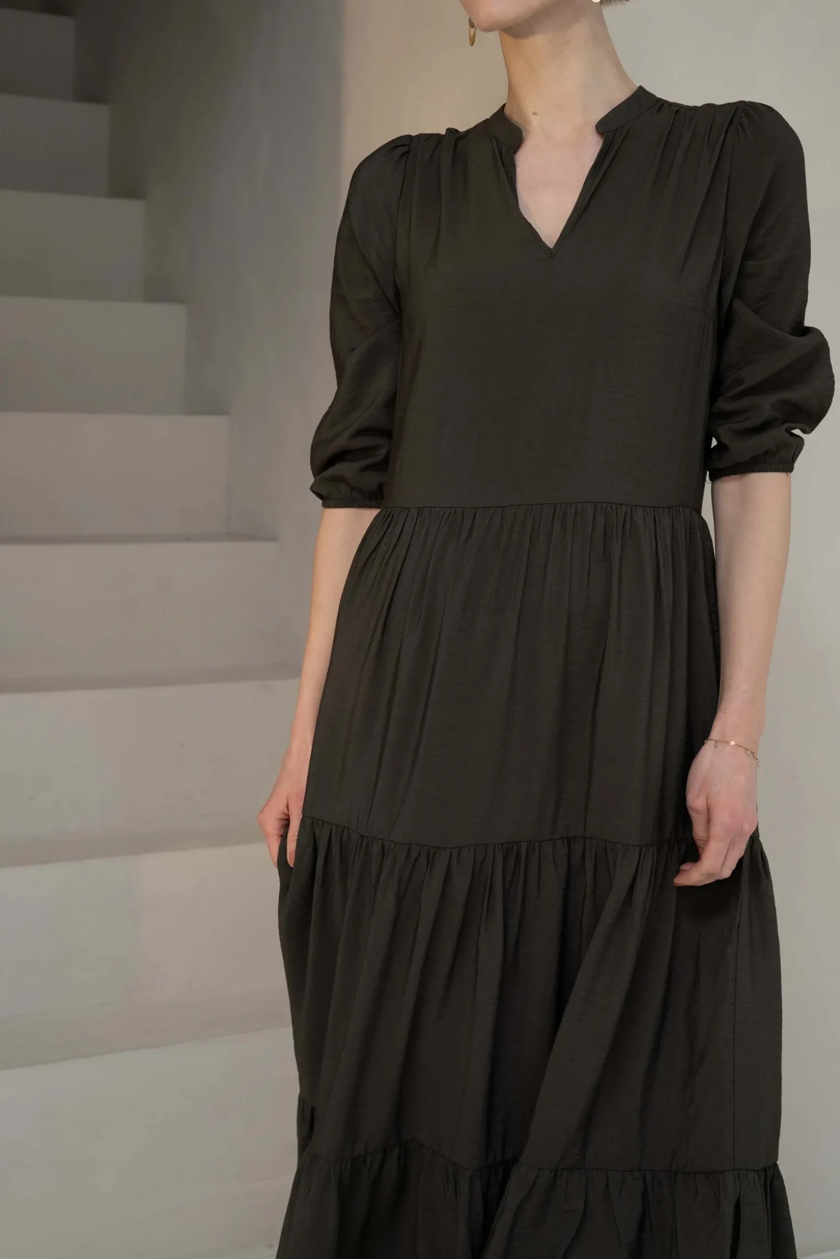 zusss maxi jurk antracietgrijs