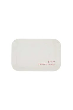 zusss melamine dienblad 29x19cm geniet off white/rood