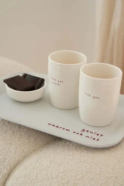 zusss melamine dienblad 29x19cm geniet off white/rood