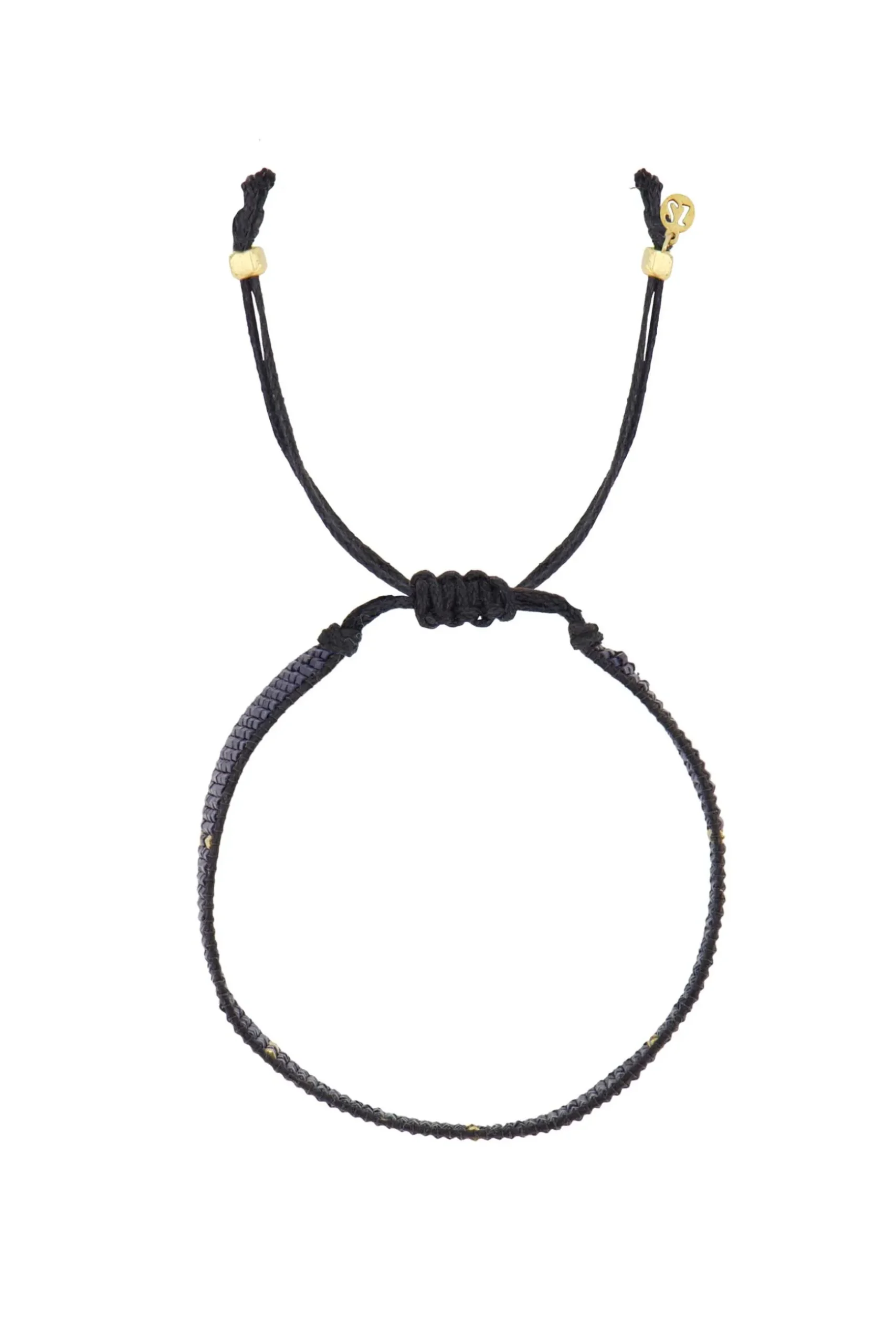 zusss miyuki armbandje stipje donkerblauw/goud