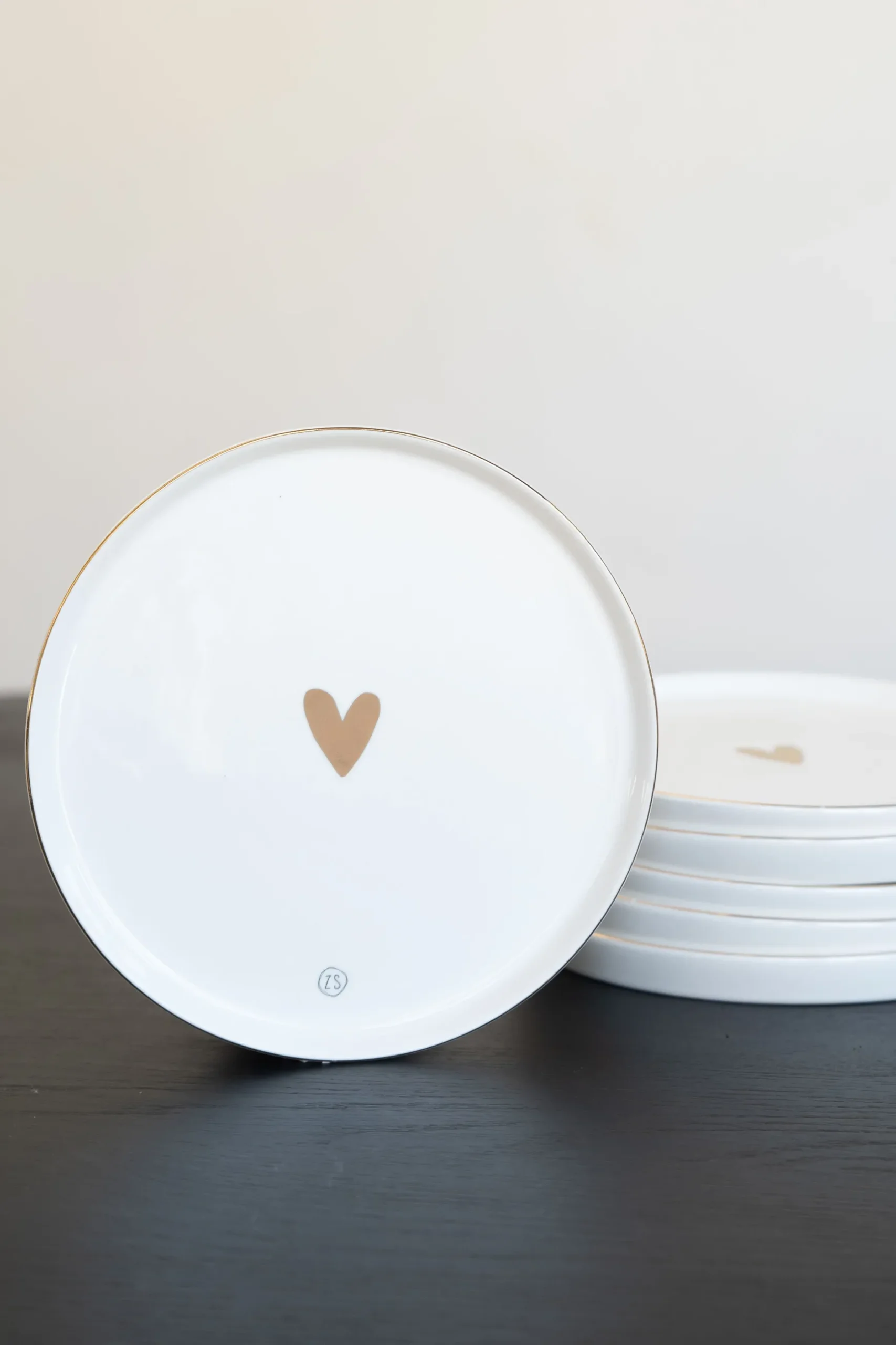 zusss ontbijtbord goud hartje (set van 6)