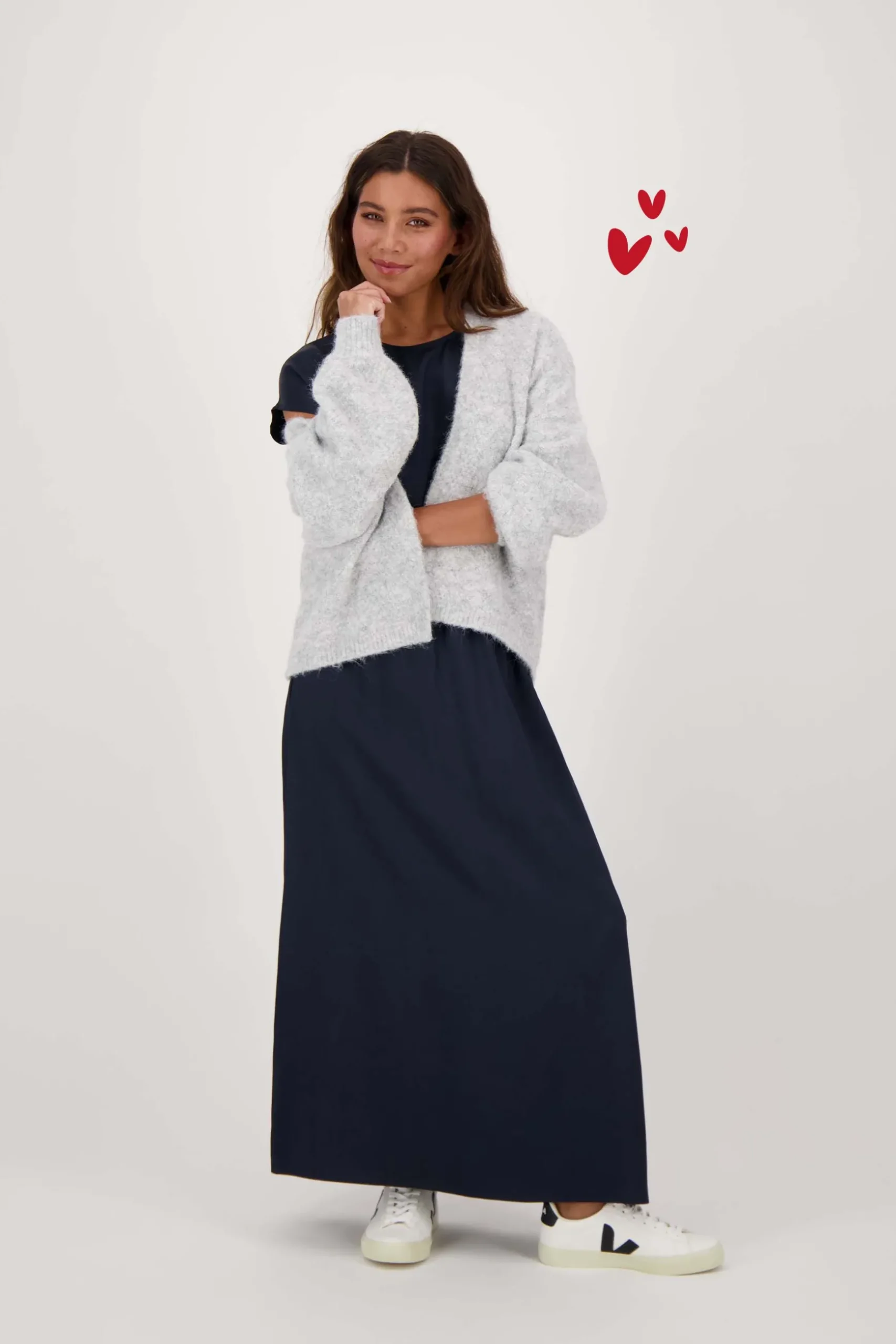 zusss openvallend vest lichtgrijs