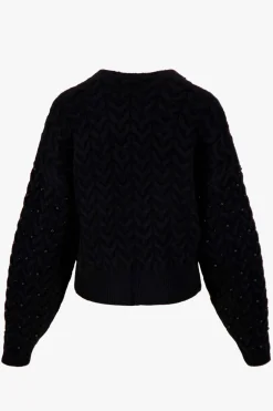 zusss openvallend vest met kraaltjes zwart