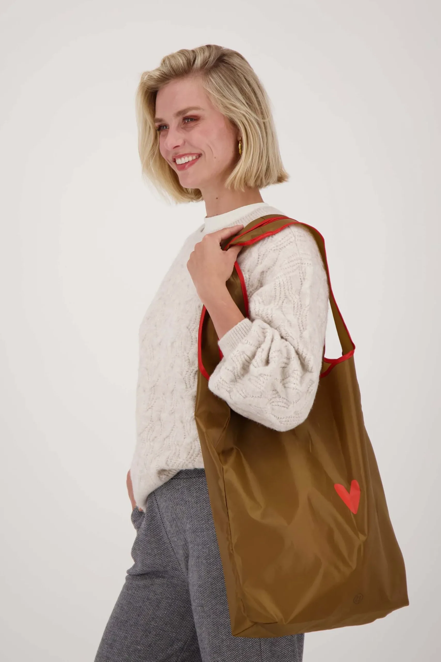 zusss opvouwbaar boodschappentasje jij bent goud waard camel