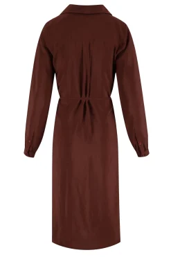 zusss overhemdjurk chocoladebruin