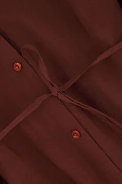zusss overhemdjurk chocoladebruin