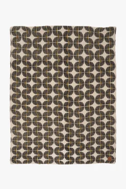 zusss plaid waaiers 130x170cm zand/antraciet/oker