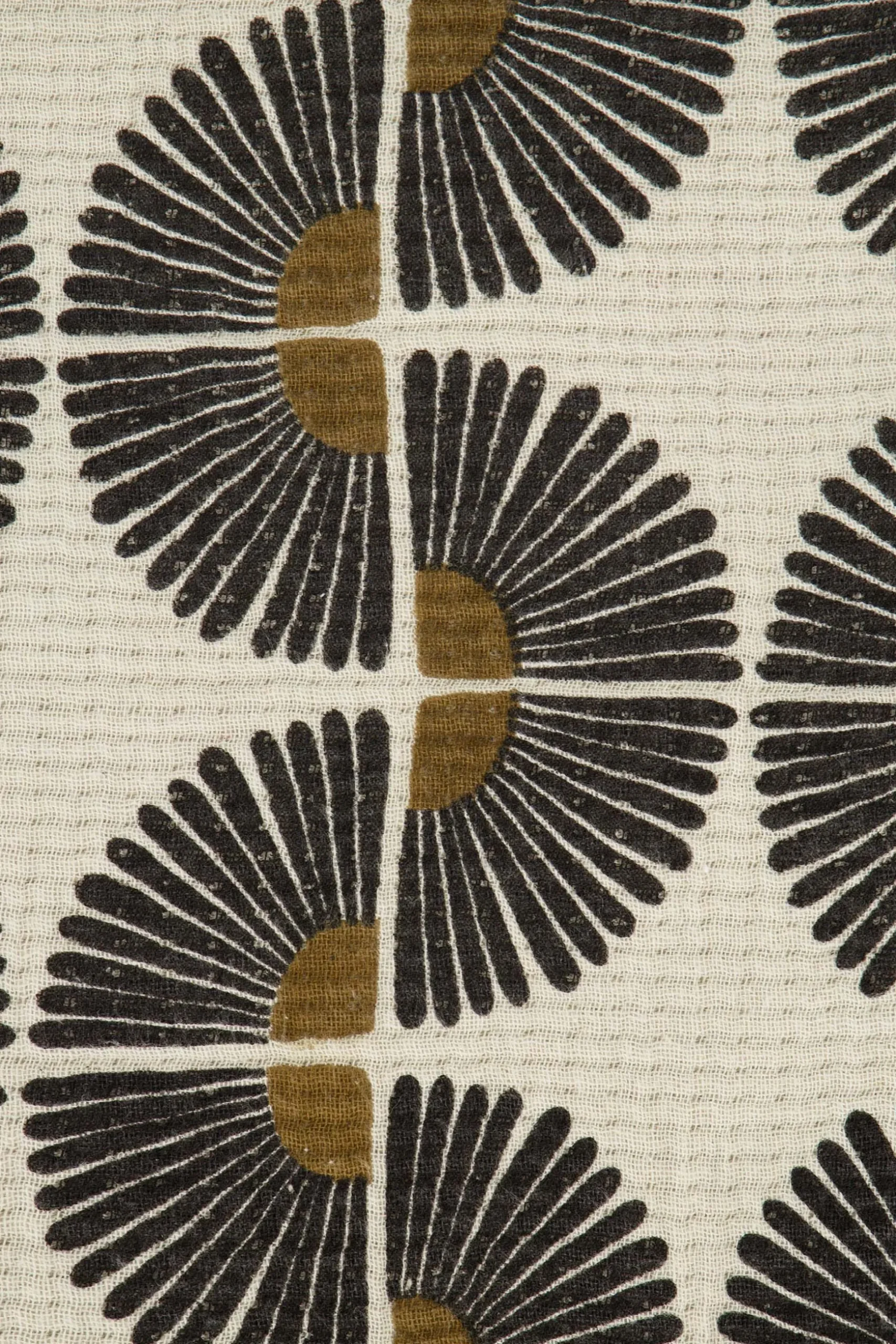 zusss plaid waaiers 130x170cm zand/antraciet/oker