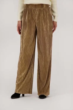 zusss plisse broek champagne goud