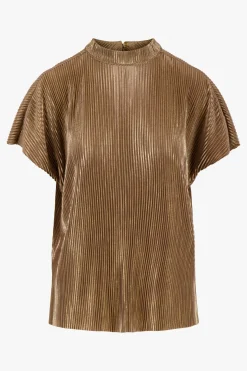 zusss plisse turtle top champagne goud