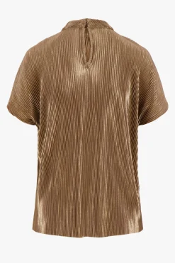 zusss plisse turtle top champagne goud
