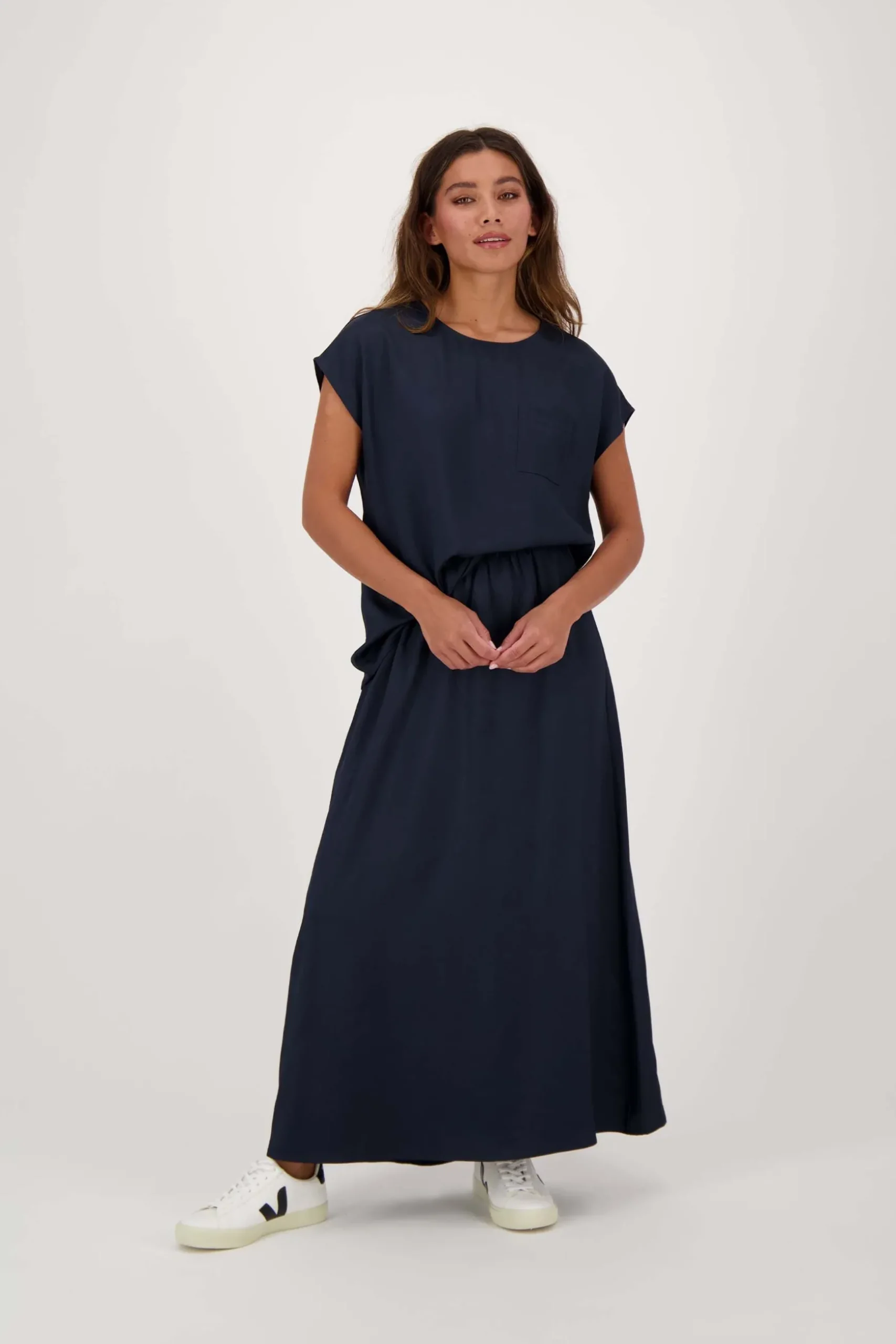 zusss satijnen twill rok donkerblauw