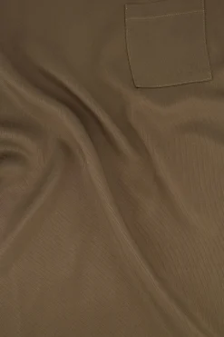 zusss satijnen twill top met boothals donkergroen