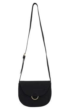 zusss schoudertas met gouden ring zwart