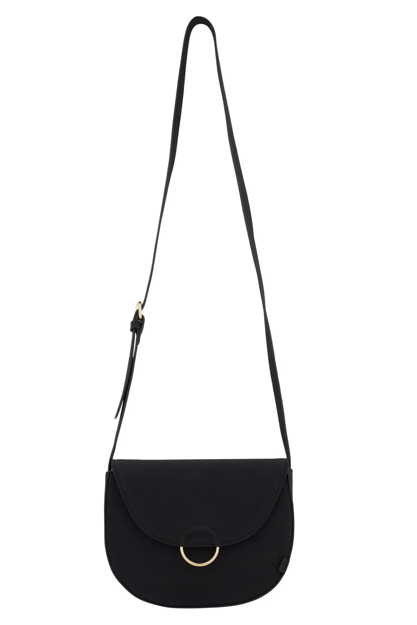 zusss schoudertas met gouden ring zwart