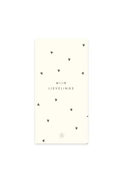 zusss servetten mijn lievelings hartjes 11x20cm wit/antracietgrijs