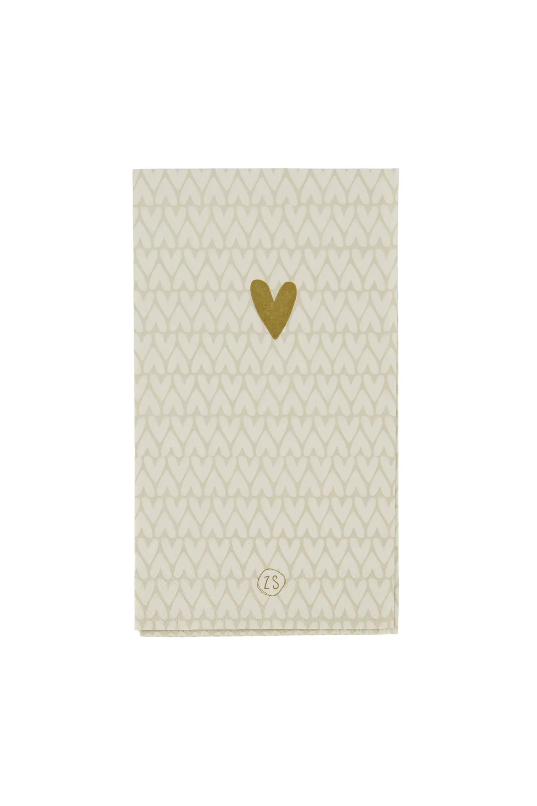 zusss servetten rechthoek 11x20cm hartjes zand
