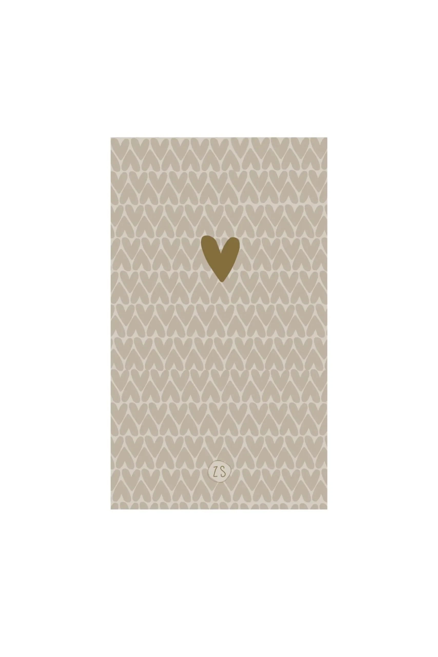 zusss servetten rechthoek 11x20cm hartjes zand