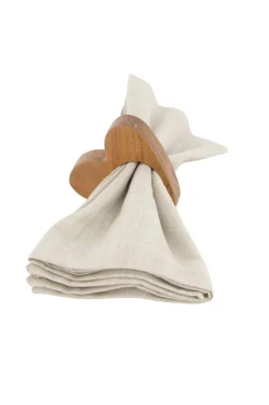 zusss set van 2 houten servetringen/eierdopjes donkerbruin