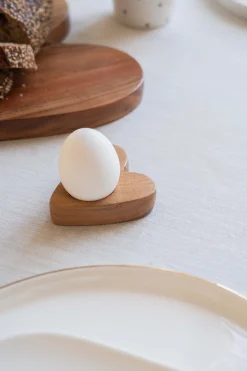 zusss set van 2 houten servetringen/eierdopjes donkerbruin