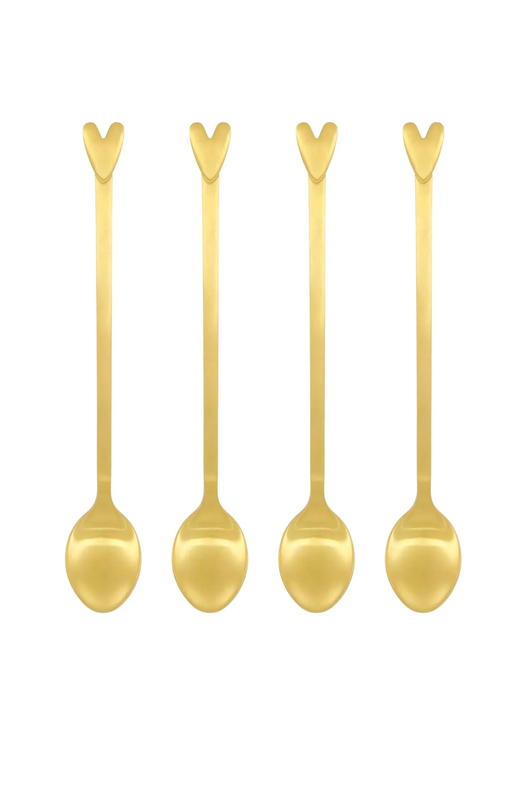 zusss set van 4 lepels hartje goud
