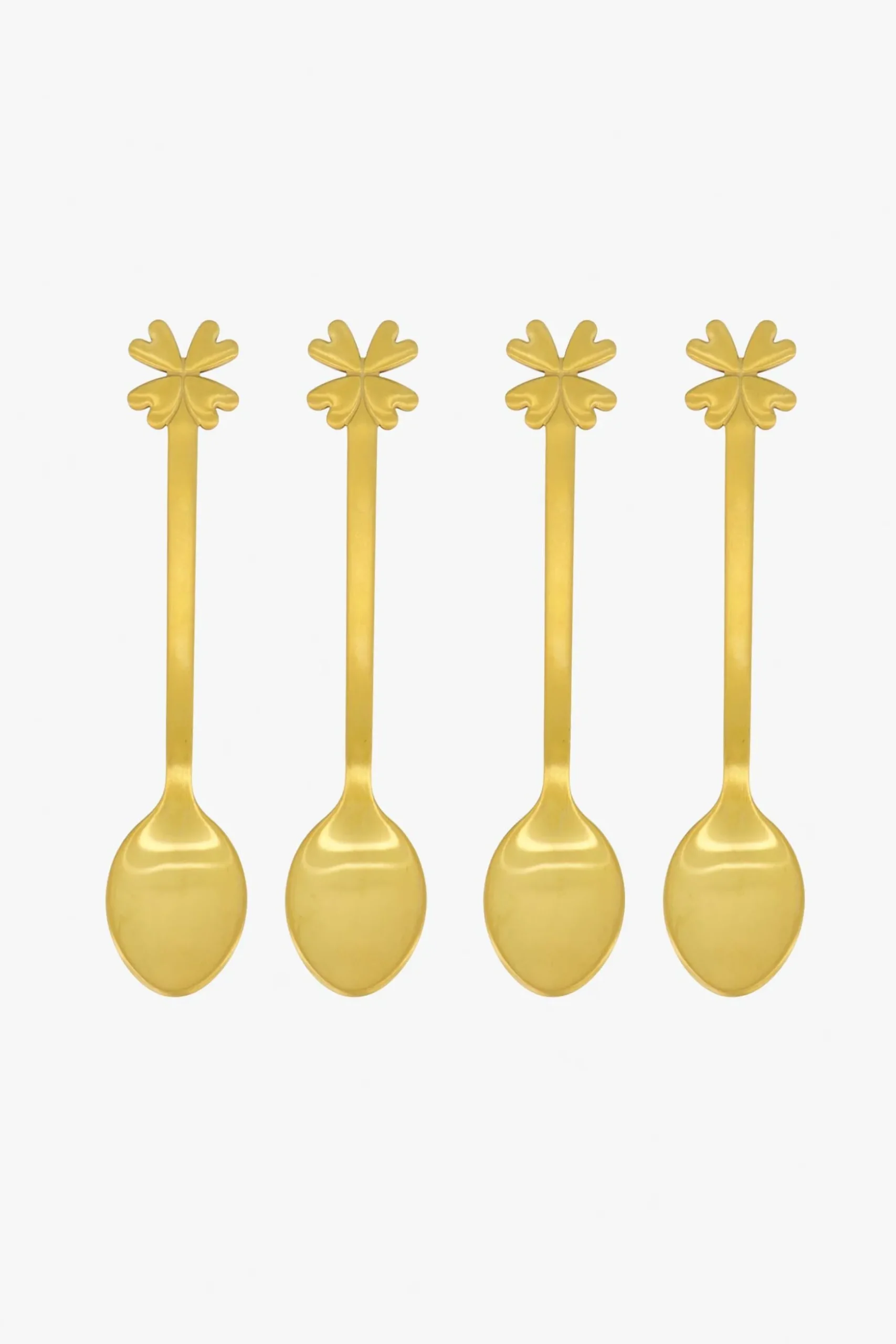 zusss set van 4 lepetjes klavertje goud