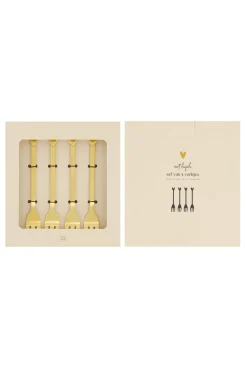 zusss set van 4 vorkjes hartje goud