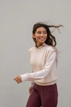 zusss spencer met plooidetail zachtroze