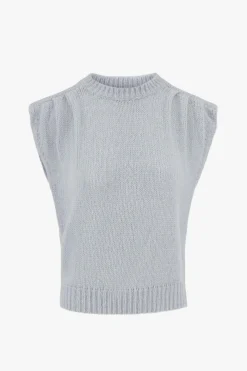 zusss spencer met plooidetail zachtblauw