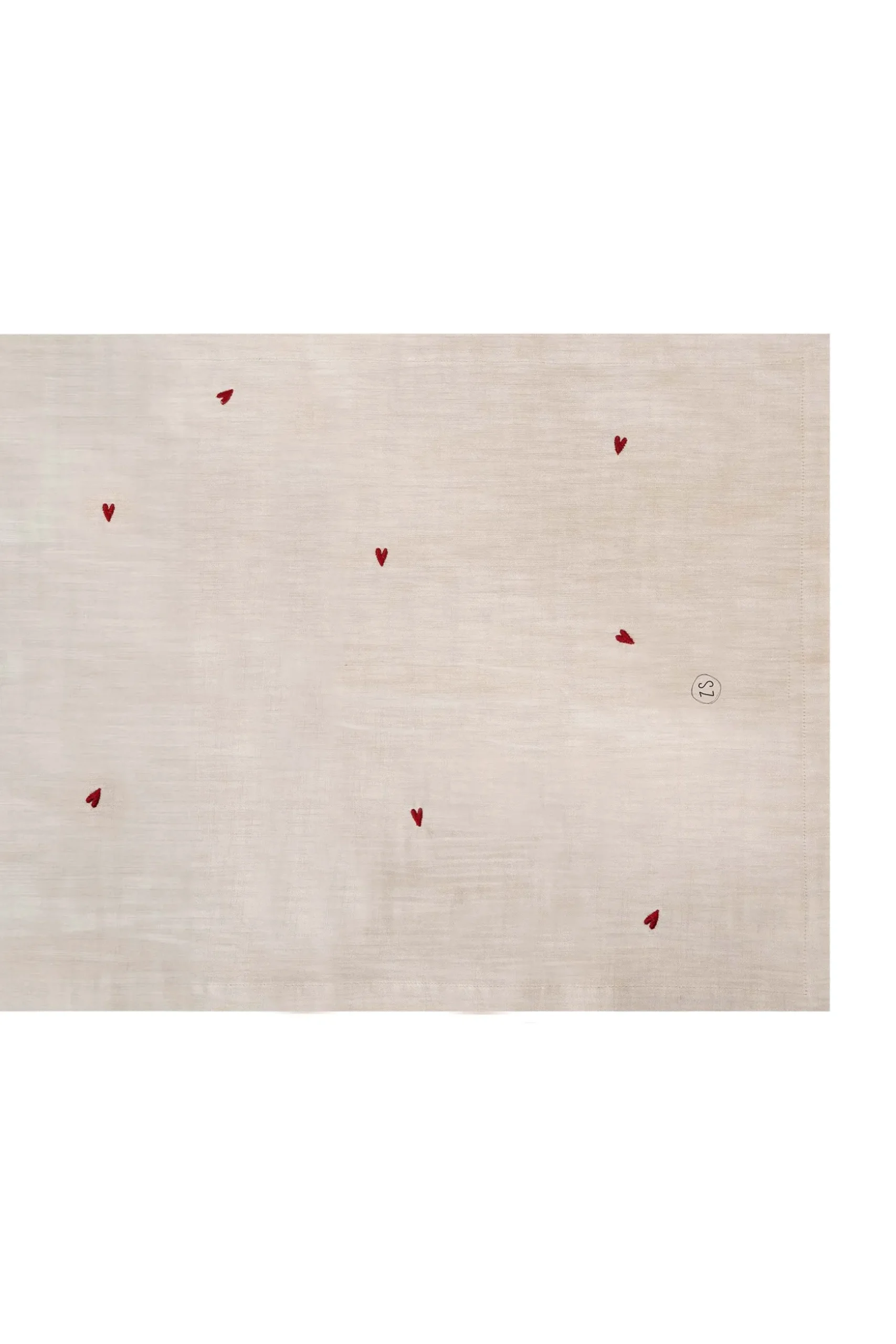 zusss tafelloper hartjes zand/antracietgrijs